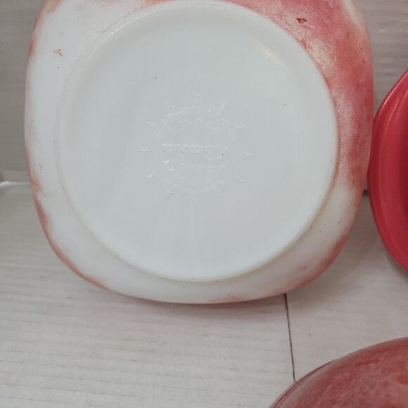 3 Vintage Pyrex Dish Set Pink White Glass 1.5 Quart 515B, 402 + 2qt W Lid 024 - Picture 8 of 15